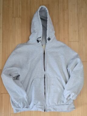 Vintage Carhartt Jacket 2XL Thermal Lined Full Zip Hoodie Sweatshirt Gray